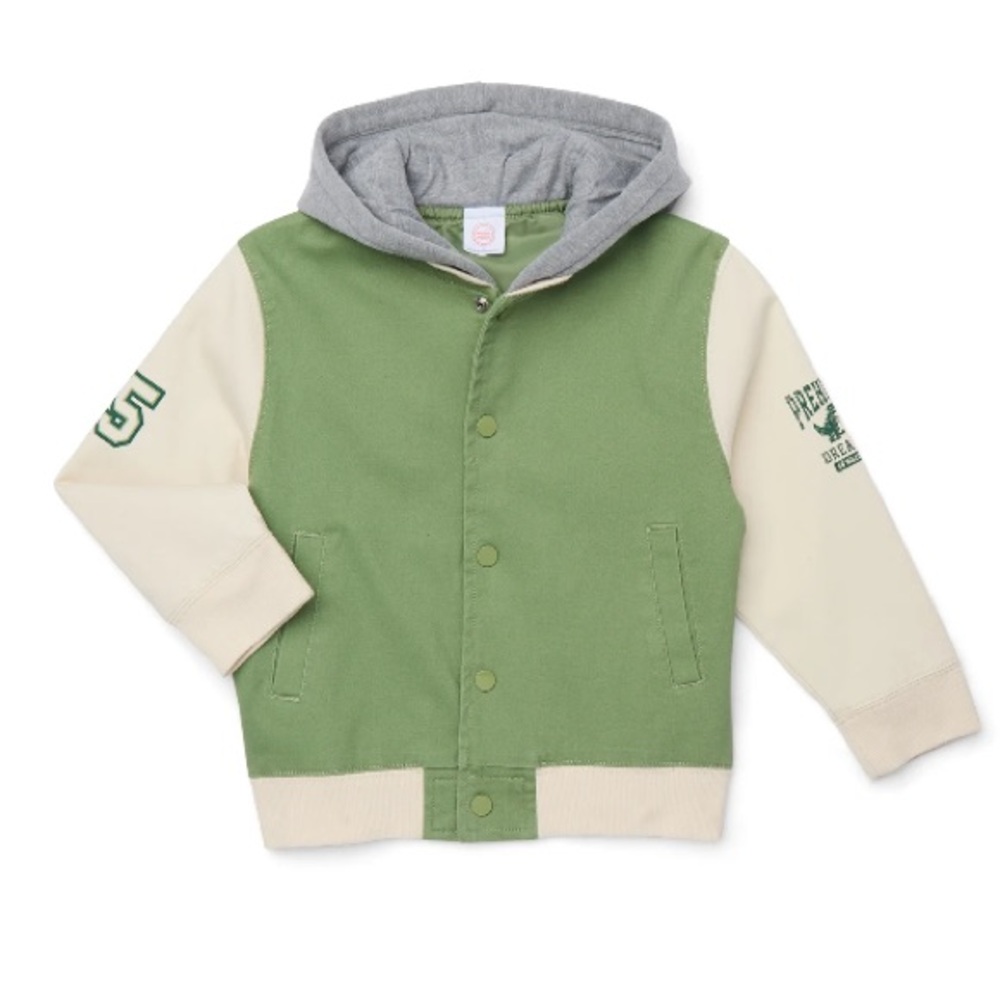 Wonder Nation Prehistoric Dream Team Bomber Jacket With Hood